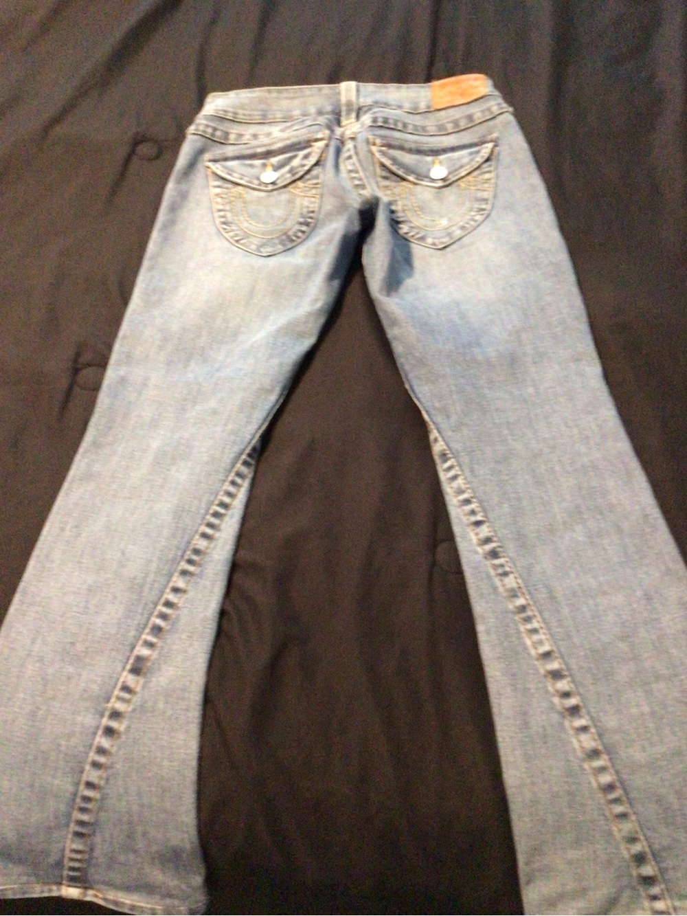 True Religion Light Blue Wide Leg Flared Jeans